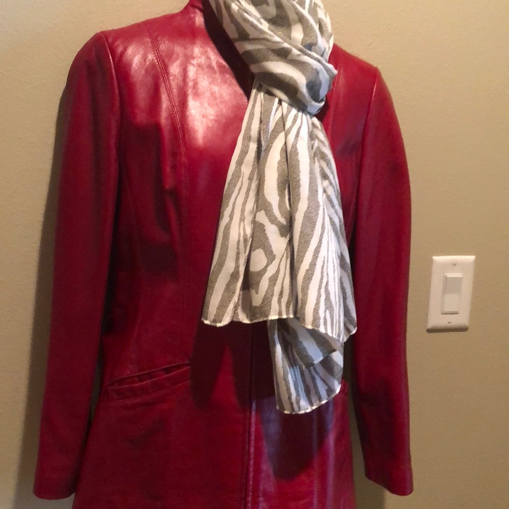 Red Soft genuine Italian Leather Jacket XS $DROP$